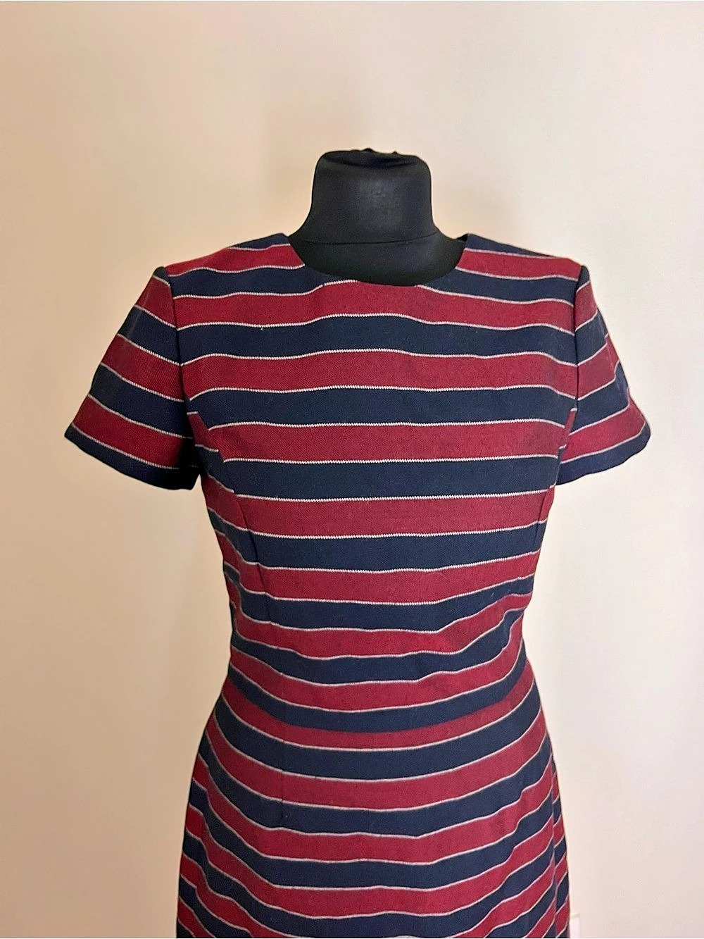Brooks Brothers Striped Mini Dress in Blue & Deep Red Size 6 Like New